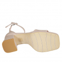 Scarpa aperta da donna con plateau e cinturino in pelle stampata nude tacco 7 - Misure disponibili: 42