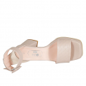 Scarpa aperta da donna con plateau e cinturino in pelle stampata nude tacco 7 - Misure disponibili: 42