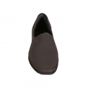 Mocasino fruilano para mujer en tejido elastico marron tacon 2 - Tallas disponibles:  32, 33, 34, 35, 42, 43, 44, 45, 46