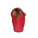 Mary Jane a punta para mujer en gamuza de color rojo con tacon 2 - Tallas disponibles:  32, 33