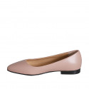 Ballerine à bout pointu pour femmes en cuir rose talon 1 - Pointures disponibles:  32, 33, 35, 42, 43, 44, 46