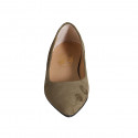 Ballerine à bout pointu pour femmes en daim vert talon 1 - Pointures disponibles:  33, 34, 35, 42, 43, 44