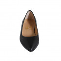 Ballerina a punta da donna in pelle nera con tacco 1 - Misure disponibili: 33, 42, 45