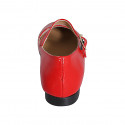 Ballerina Mary Jane da donna con cinturino in vernice rossa tacco 1 - Misure disponibili: 32, 33, 34, 35, 42, 43, 44, 45, 46