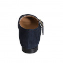 Woman's Mary Jane in blue suede with strap heel 1 - Available sizes:  33, 42