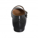 Woman's Mary Jane ballerina in black patent leather with strap heel 1 - Available sizes:  32, 34, 35, 45