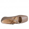 Ballerina Mary Jane da donna con punta squadrata e cinturini in pelle nude tacco 1 - Misure disponibili: 33, 42, 43, 44