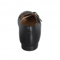 Woman's Mary Jane with rounded tip and straps in black leather heel 1 - Available sizes:  33, 42, 45