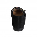 Woman's Mary Jane with rounded tip and straps in black suede heel 1 - Available sizes:  33, 34, 42, 43