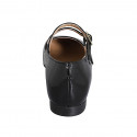 Woman's Mary Jane ballerina in black patent leather with straps heel 1 - Available sizes:  42, 43, 44