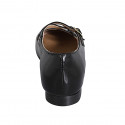 Woman's Mary Jane with rounded tip and straps in black patent leather heel 1 - Available sizes:  42