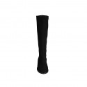 Bottes pour femmes avec fermeture éclair et elastique en daim noir talon 2 - Pointures disponibles:  32, 33, 34, 35, 42, 43, 44, 45, 46