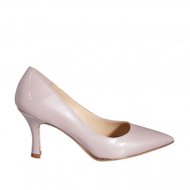 ﻿Escarpin pour femmes en cuir verni rose talon 8 - Pointures disponibles:  32, 42, 43, 44