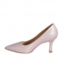 ﻿Escarpin pour femmes en cuir verni rose talon 8 - Pointures disponibles:  32, 33, 34, 42, 43, 44