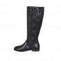 Bottes pour femmes avec fermeture éclair et elastique en cuir noir talon 2 - Pointures disponibles:  32, 33, 34, 35, 43