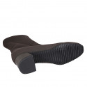 Stivaletto da donna in tessuto elasticizzato marrone tacco 5 - Misure disponibili: 32, 33, 34, 35, 42, 43, 44, 45, 46