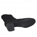 Stivaletto da donna in tessuto elasticizzato nero tacco 5 - Misure disponibili: 32, 33, 34, 35, 42, 43, 44, 45, 46