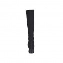 Botas para mujer en tejido elastico negro tacon 5 - Tallas disponibles:  32, 33, 34, 35, 42, 43, 44, 45, 46