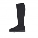 Stivale da donna in tessuto elasticizzato nero zeppa 3 - Misure disponibili: 32, 33, 34, 35, 42, 43, 44