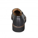 Mocasin pour femmes avec accessoire en cuir noir talon 3 - Pointures disponibles:  33, 45