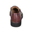 Mocassino da donna con accessorio in pelle bordeaux con tacco 3 - Misure disponibili: 33, 44, 46