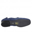 Mocassin pour femmes en daim bleu avec accessoire et elastique talon 2 - Pointures disponibles:  33, 34, 42, 43, 44, 45, 46
