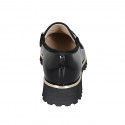 Mocassin avec accessoire pour femmes en cuir verni noir talon 3 - Pointures disponibles:  33, 34, 42, 43, 44, 45, 46