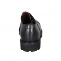 Woman's laced Oxford shoe in black leather with captoe heel 3 - Available sizes:  32, 33, 43, 46