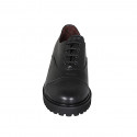 Scarpa Oxford stringata da donna in pelle nera con puntale tacco 3 - Misure disponibili: 32, 33, 43, 46