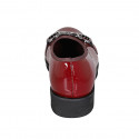 Woman's ballerina with accessory and captoe in maroon patent leather heel 3 - Available sizes:  32, 33, 34, 42, 43, 44, 45, 46