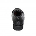 Ballerine avec accessoire et bout droit pour femmes en cuir verni noir talon 3 - Pointures disponibles:  32, 33, 34, 42, 43, 44, 45