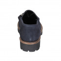 Woman's mocassin with accessory in blue suede heel 3 - Available sizes:  32, 33, 34, 35, 42, 43, 44, 45, 46, 47