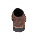 Mocassin pour femmes en daim marron talon 3 - Pointures disponibles:  44, 45, 46, 47