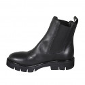 Stivaletto da donna in pelle nera con elastici con tacco 3 - Misure disponibili: 34, 43, 45