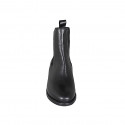 Bottines pour femmes en cuir noir avec élastiques talon 3 - Pointures disponibles:  32, 33, 34, 35, 42, 43, 44, 45, 46, 47