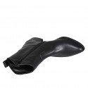 Stivaletto texano da donna con cerniera in pelle nera con tacco 5 - Misure disponibili: 32, 33, 34, 35, 42, 43, 44, 45, 46, 47