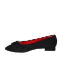 ﻿Women's pointy pump in black suede with accessory heel 1 - Available sizes:  42, 43, 44, 45
