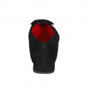 ﻿Escarpin pour femmes à bout pointu en daim noir avec accessoire talon 1 - Pointures disponibles:  42, 43, 44, 45