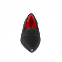 Woman's pointy loafer in black leather with heel 1 - Available sizes:  32, 33, 34, 35, 42, 43, 44, 45