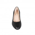 Escarpin pour femmes à bout arrondi en cuir noir talon 6 - Pointures disponibles:  32, 44