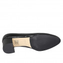 Zapato de salon redondeado para mujer en piel negra tacon 6 - Tallas disponibles:  32, 33, 43, 44