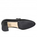 Escarpin pour femmes en cuir noir avec courroie talon 6 - Pointures disponibles:  43, 44, 45