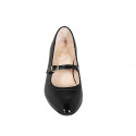 Woman's Mary Jane in black patent leather with strap heel 6 - Available sizes:  32, 44, 45