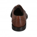 Chaussure derby à bout droit pour hommes avec lacets et elastiques en cuir cognac - Pointures disponibles:  37, 38, 46, 49, 51