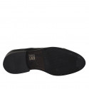 Scarpa derby stringata da uomo in pelle nera con puntale ed elastici - Misure disponibili: 36, 37, 38, 46, 47, 48, 49, 50