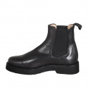 Stivaletto da donna in pelle nera con elastici e tacco 3 - Misure disponibili: 34, 42, 43, 45