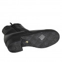 Stivaletto da donna con cerniere in pelle nera tacco 4 - Misure disponibili: 33, 34, 43, 44, 45, 46