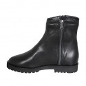 Stivaletto da donna con cerniere in pelle nera tacco 3 - Misure disponibili: 32, 33, 34, 35, 42, 43, 44, 45, 46