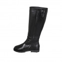 Bota para mujer en piel negra con cremallera tacon 3 - Tallas disponibles:  32, 34, 35, 42, 43