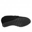 Zapato cerrado para mujer con elasticos y plantilla extraible en gamuza negra cuña 6 - Tallas disponibles:  31, 34, 42, 43